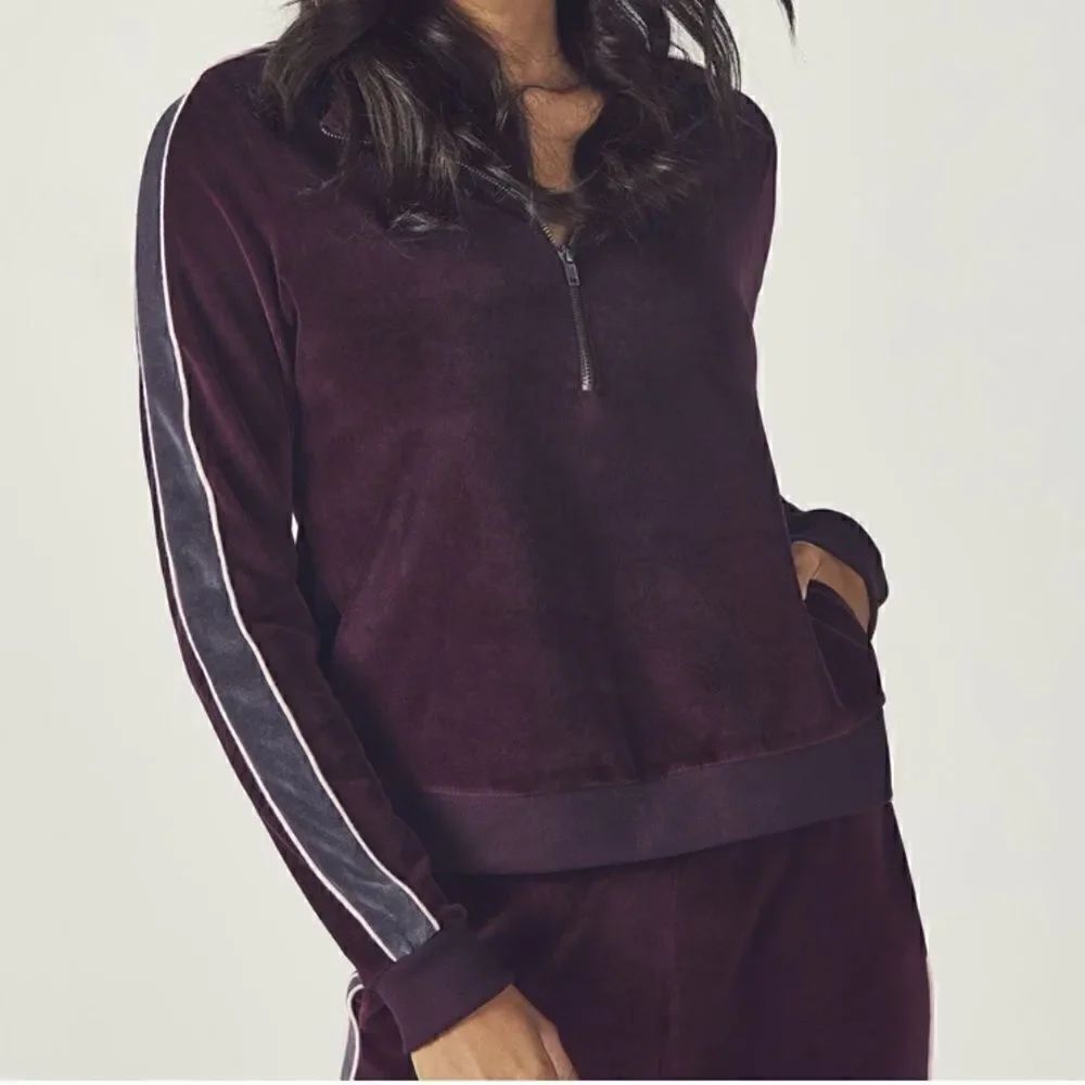 Fabletics Britt Velour Half Zip Pullover